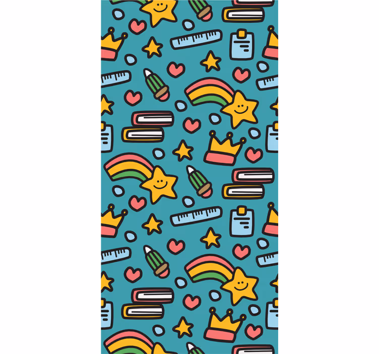 Kawaii child pattern teen bedroom wallpaper - TenStickers