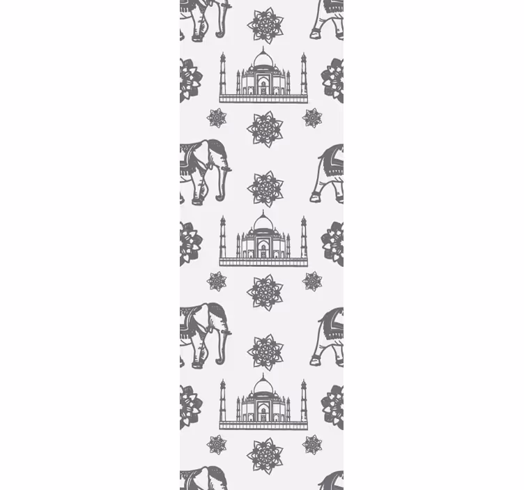 Elephant and Taj Mahal  animal wallpaper - TenStickers