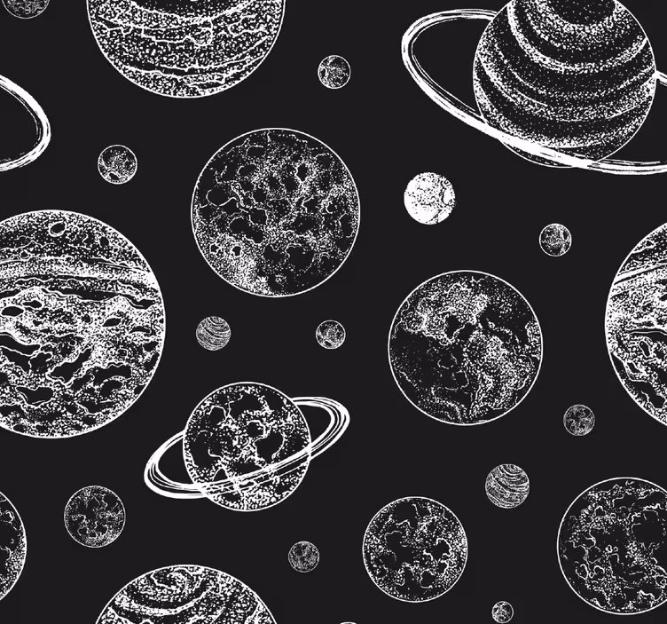 Black and white space wallpaper - TenStickers