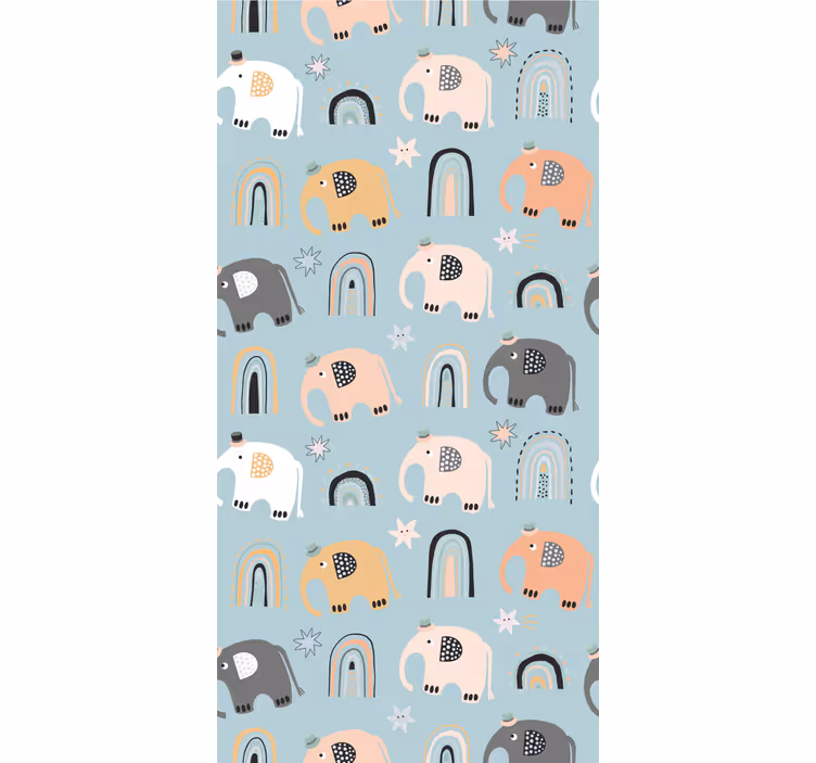 Cute elephants animal wallpaper - TenStickers