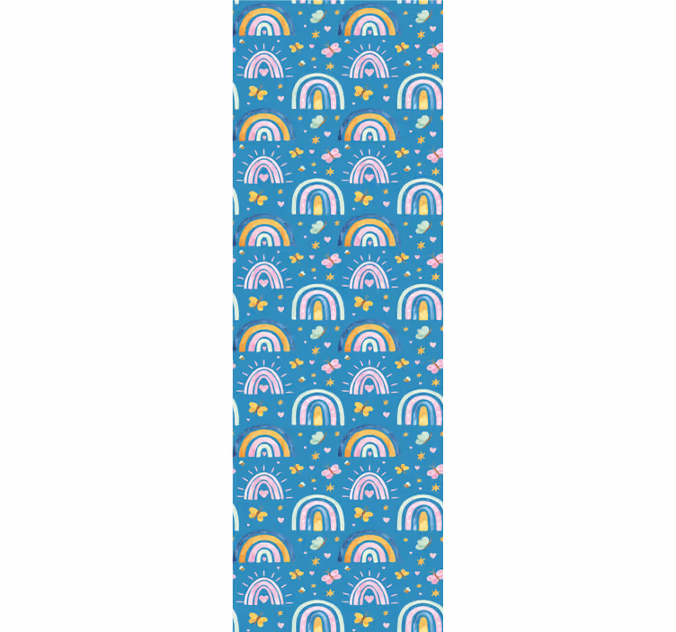 Butterfly Rainbow Patterns wallpaper childrens room - TenStickers