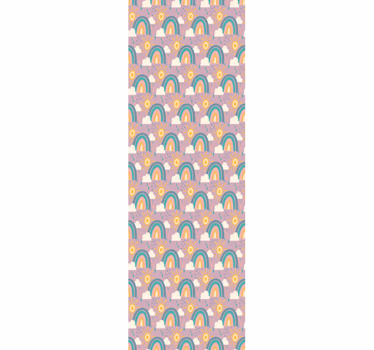 Cute pattern with sun and rainbow kid wallpaper - TenStickers