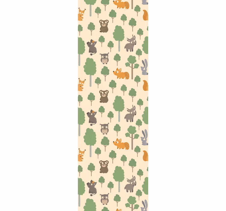 Funny cute animals and trees Wedding Wallpaper - TenStickers
