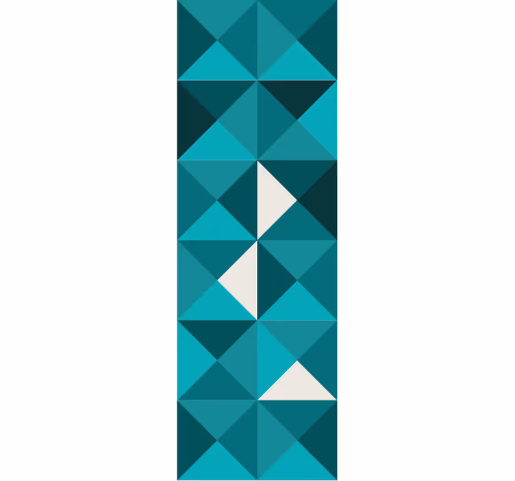 Blue triangular design wallpaper geometric - TenStickers
