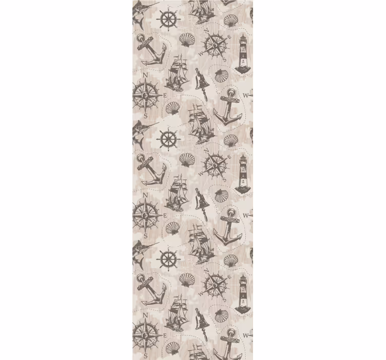 Anchors on wood planks pattern wallpaper - TenStickers