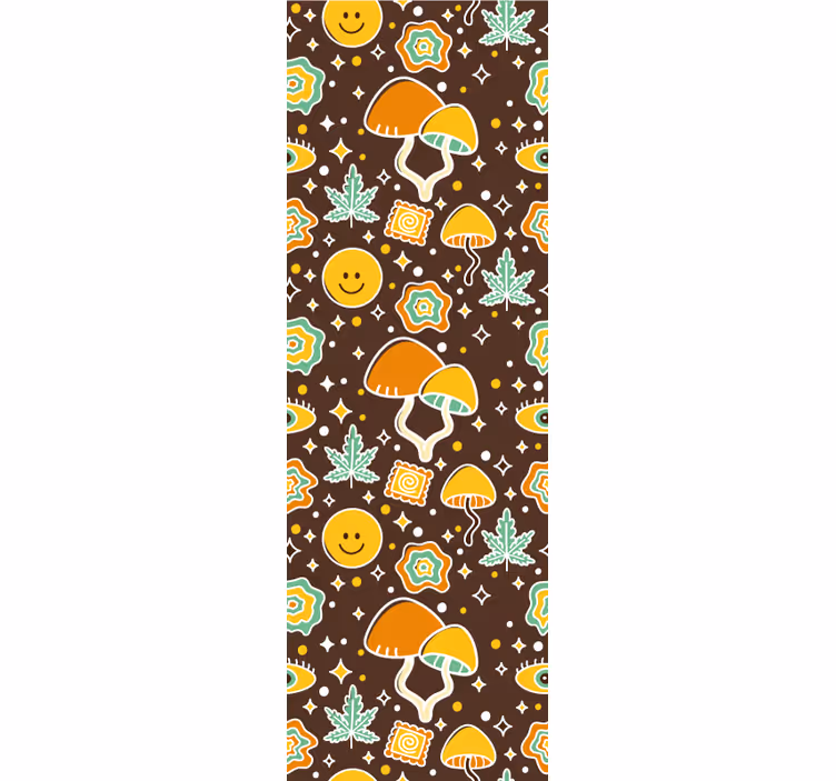 Geometric mushroom psychedelic wallpaper - TenStickers