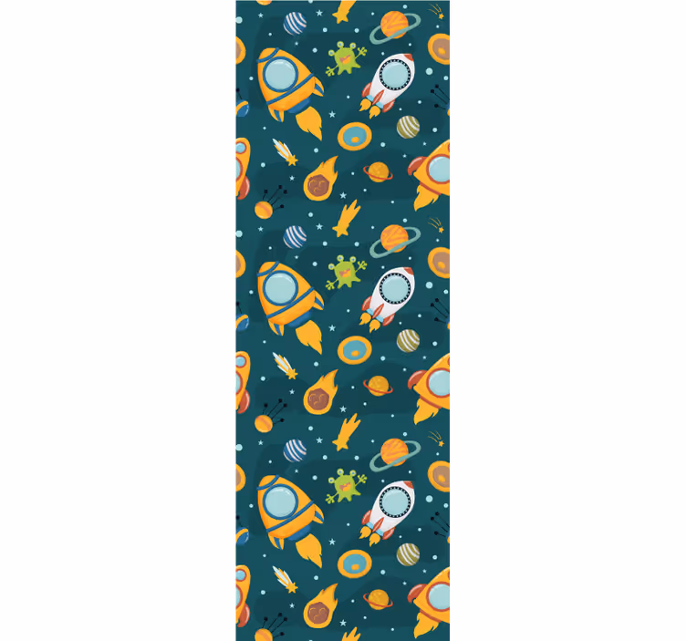 Wallpaper childrens room space exploration art - TenStickers