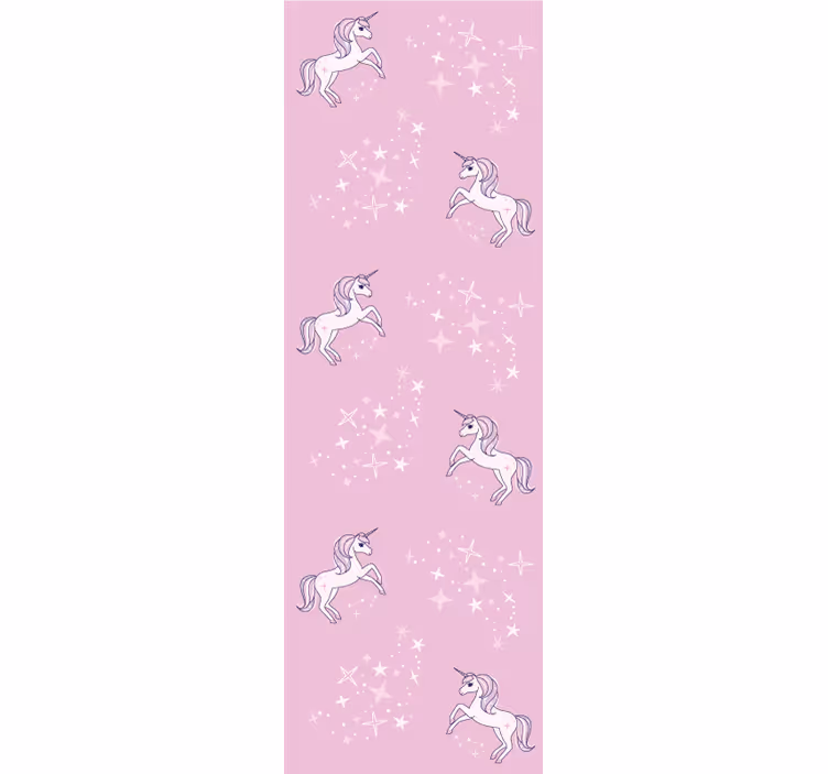 Pink pattern with unicorns Modern Wallpaper - TenStickers