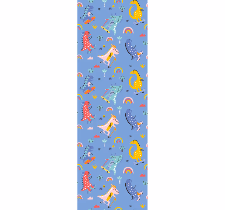 Skating Dinosaurs dinosaurs wallpaper - TenStickers