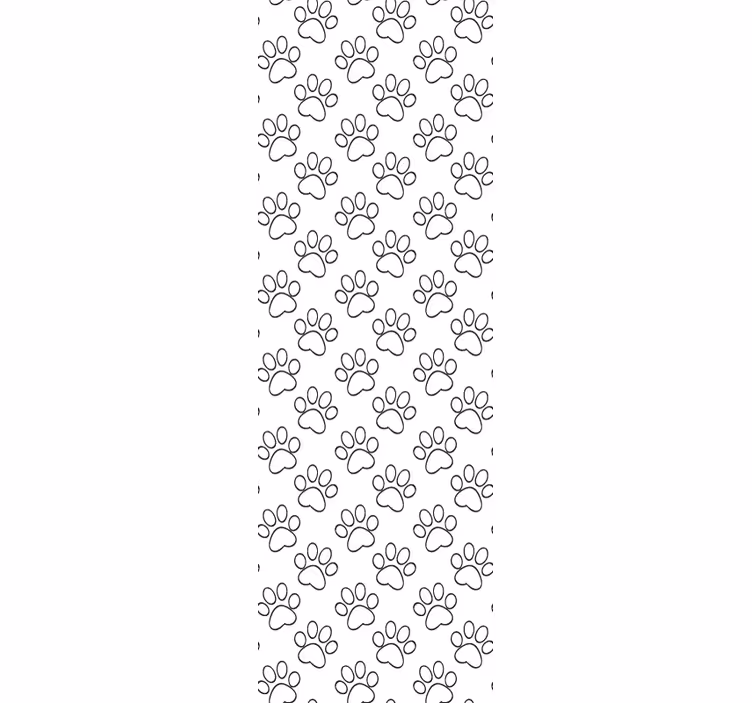 Cat paws silhouette pattern Childrens Wallpaper - TenStickers