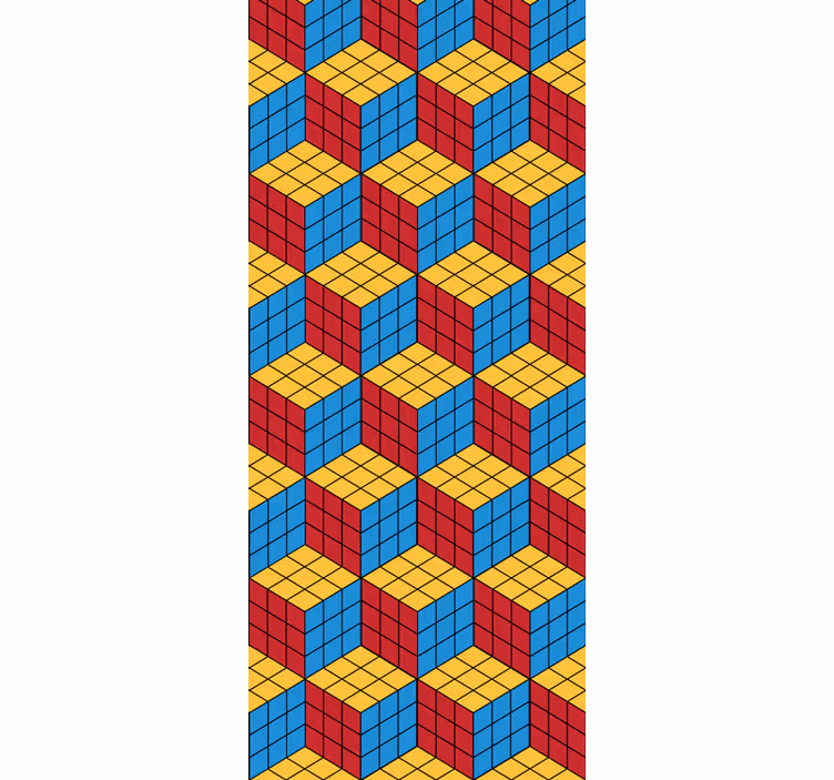 Rubik cube original pattern Vintage Wallpaper - TenStickers