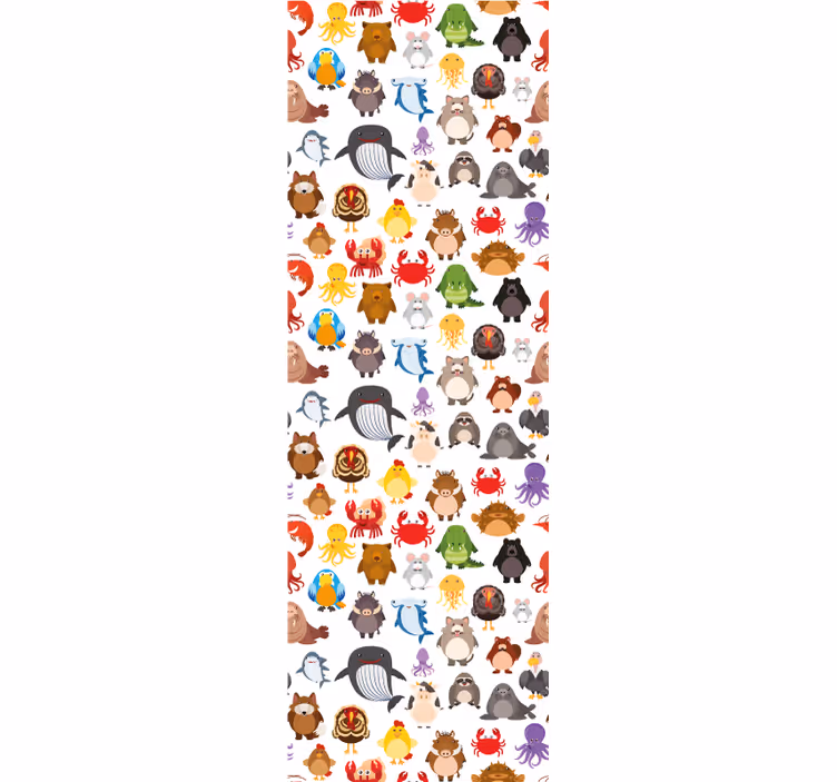 Wild animals in colors Jungle wallpaper - TenStickers