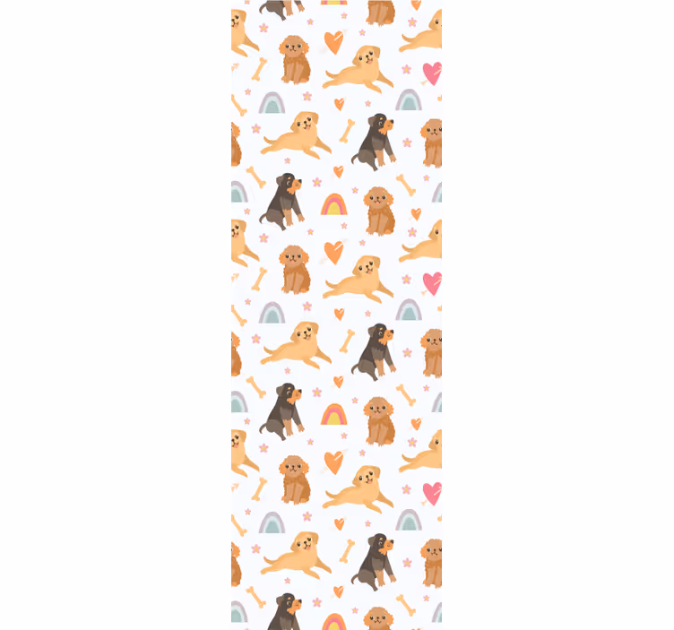 Cute dog and rainbow pattern Children Wallpaper - TenStickers