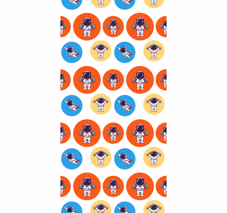 Astronaut Pattern Fun wallpaper childrens room - TenStickers