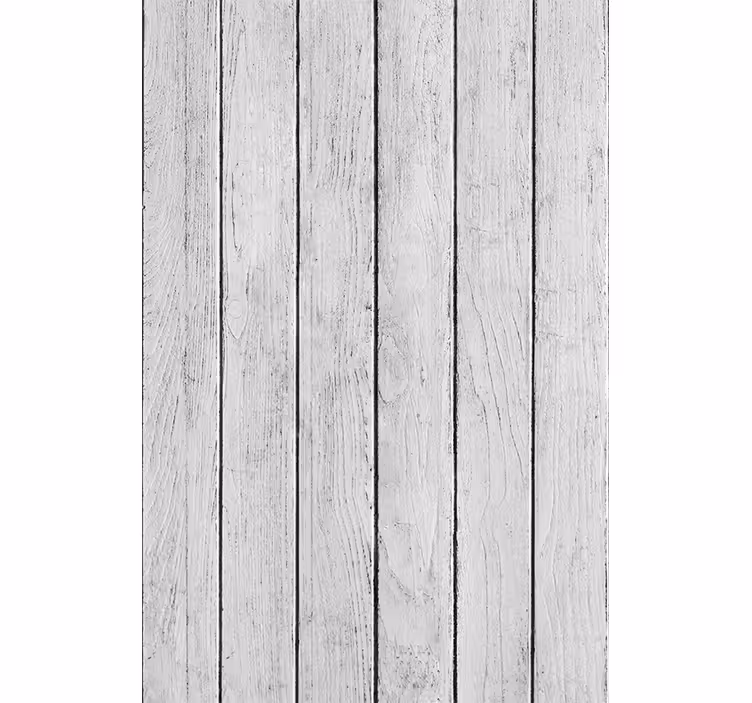 "Japandi" white planks Wood Effect  Wallpaper - TenStickers