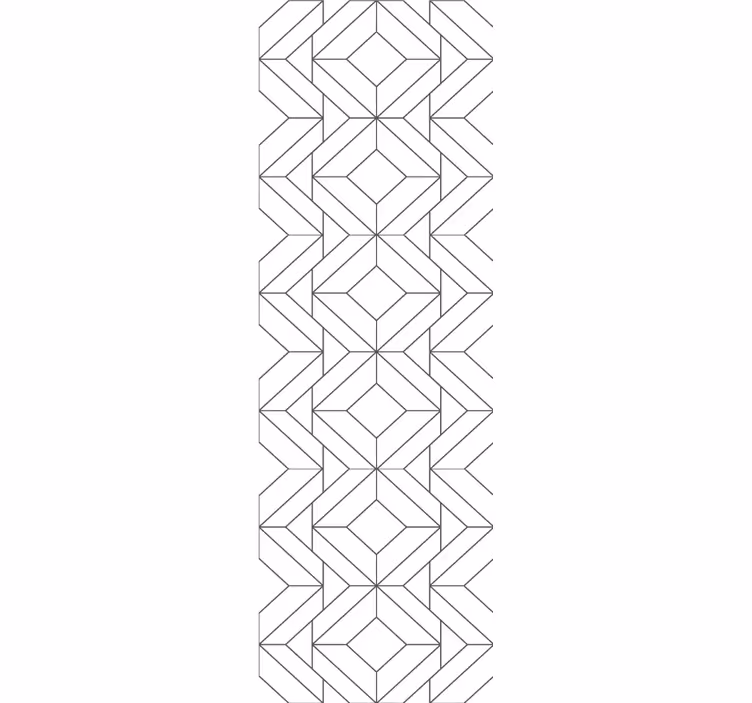 White japandi geometric pattern wallpaper - TenStickers