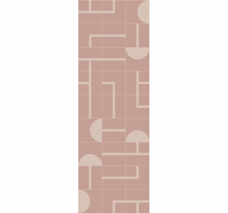 Pink geometrical pattern with dots wallpaper - TenStickers