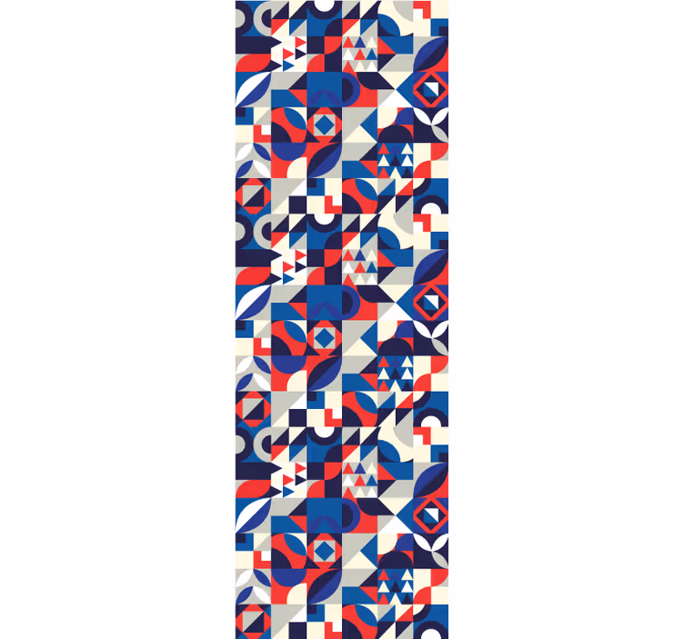 Blue patterns fusion wallpaper geometric - TenStickers