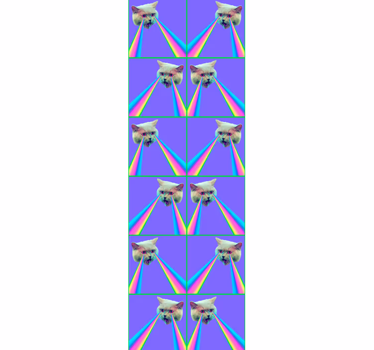 Vaporwave laser design pattern cat wallpaper - TenStickers