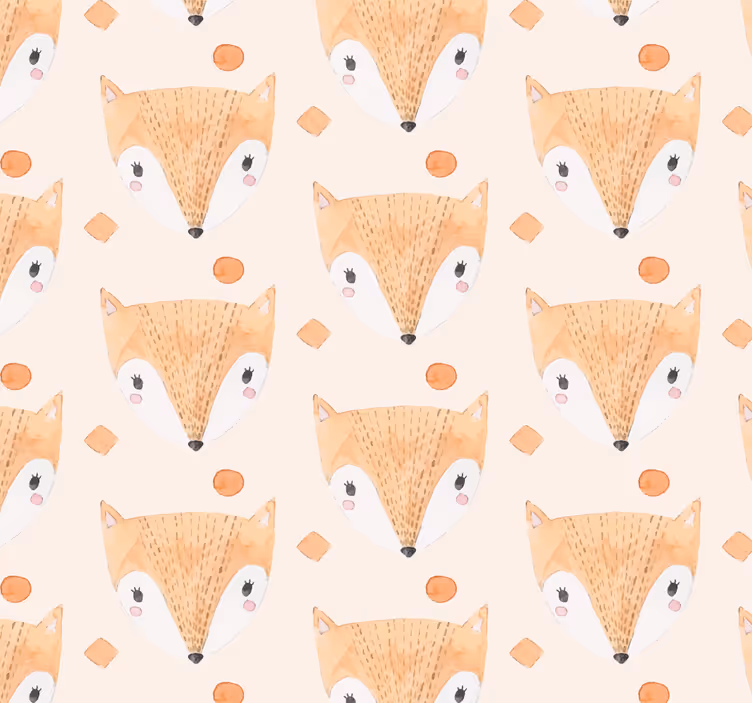 hand painted fox Kids wallpaper - TenStickers