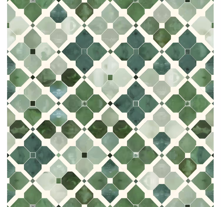 Arabian green pattern tile effect wallpaper - TenStickers