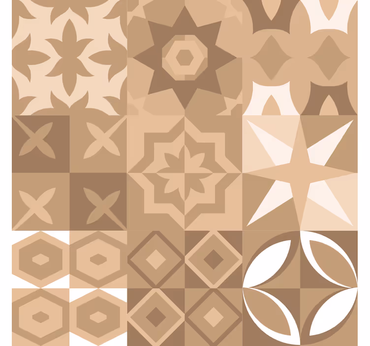Portuguese beige tiles tile effect wallpaper - TenStickers