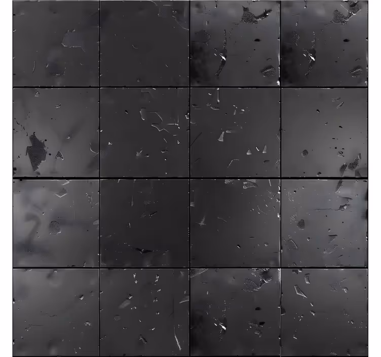 Black industrial style tile effect wallpaper - TenStickers