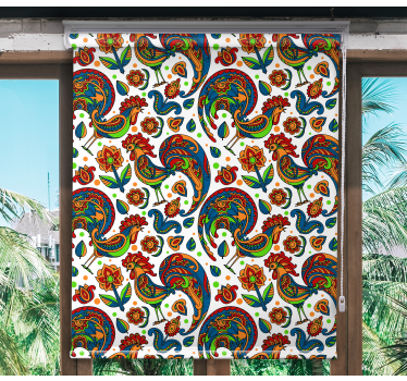 Brighten your home with our Colorful roosters animals blind featuring vibrant designs and easy installation for ultimate decor.