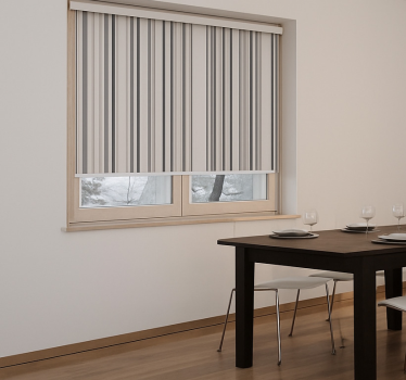 Elevate your dining room decor with our Grey palette vertical stripe dining room blind. Stylish, easy to install, and functional!