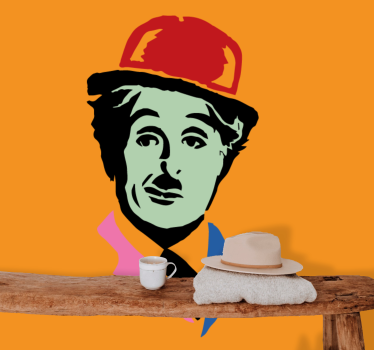 Decorate your house fantastically with this amazing art wallpaper photo showing Charlie Chaplin pop art! Order this amazing design now!