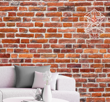 Classic bricks "Industrial Style" wall mural. Get this if you are a fan of the strong colours and simple aesthetic of this red brick design.