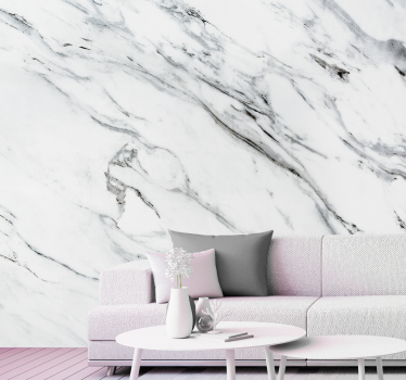 Marble effect "Industrial Style" wall mural. White background with grey traces in a pattern. Get it with immediate shipping.