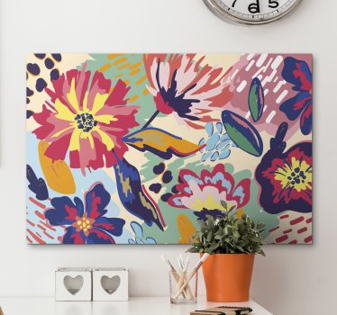 Make your living room stand out in the look of this amazing painted flower modern canvas wall art. Its original, durable and printed in quality finish