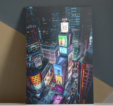 Time square New York  city canvas prints. Light up times square image during the night. Decorate your walls. Immediate shipping!