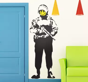 A fantastic decal illustrating one of Banksy's work. A design from our collection of Banksy wall stickers that is very popular!