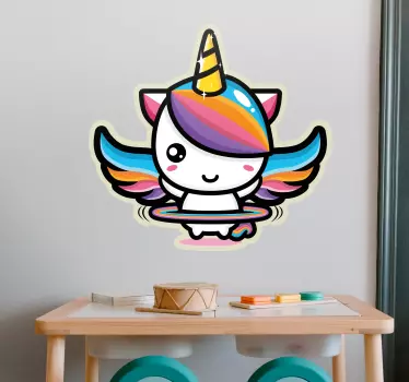 Discover our cute flying unicorn sticker illustration, perfect for adding whimsical charm to your decor! Transform any space into a colorful fantasy.