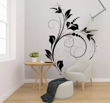 Wall Stickers - Ornamental floral design to create a pleasing and balanced composition in any room. Elegant feature for your home décor. Decals.
