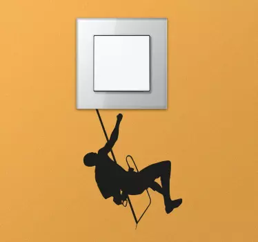 Illustrative mountain climber switch decal is designed to convert the plugs and switches in your home into something creative and original.