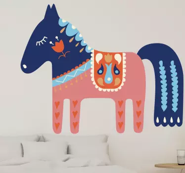Children bedroom Slovak folk horse sticker design. This design can be decorated on the wall in the room of kids or on furniture, door, window, etc.
