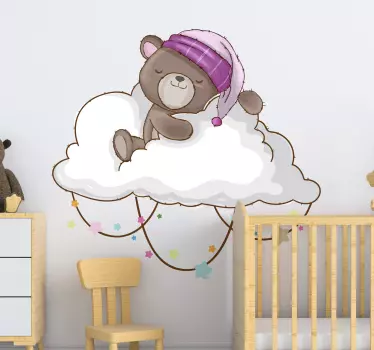 Easy to apply decorative wall sticker for kids created with a little bear. The design is available in different size options.