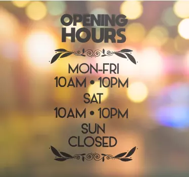 Enhance your business with our Personalised opening hours shop window sticker, perfect for showcasing hours and attracting customers!