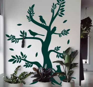 Discover the Tree with Birds coat hanger sticker, a charming decoration that brings nature indoors and enhances your home decor!