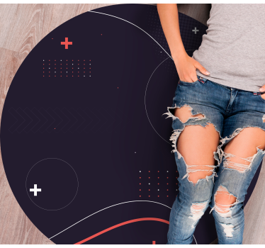 Elevate your space with the Abstract Curved Patterns modern vinyl rug featuring a stunning design that inspires creativity and conversation.