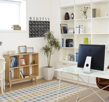 Explore the Soft pastel lines living room vinyl rug, a perfect blend of style and comfort for your home decor needs.