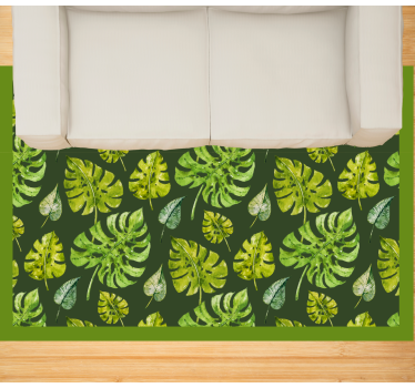 Explore the Tropical Leaf Elements nature vinyl rug for an enchanting touch to your home decor. Easy to clean and stylish!
