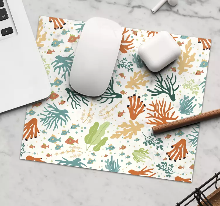 Colorful Coral sea life mouse pad - TenStickers
