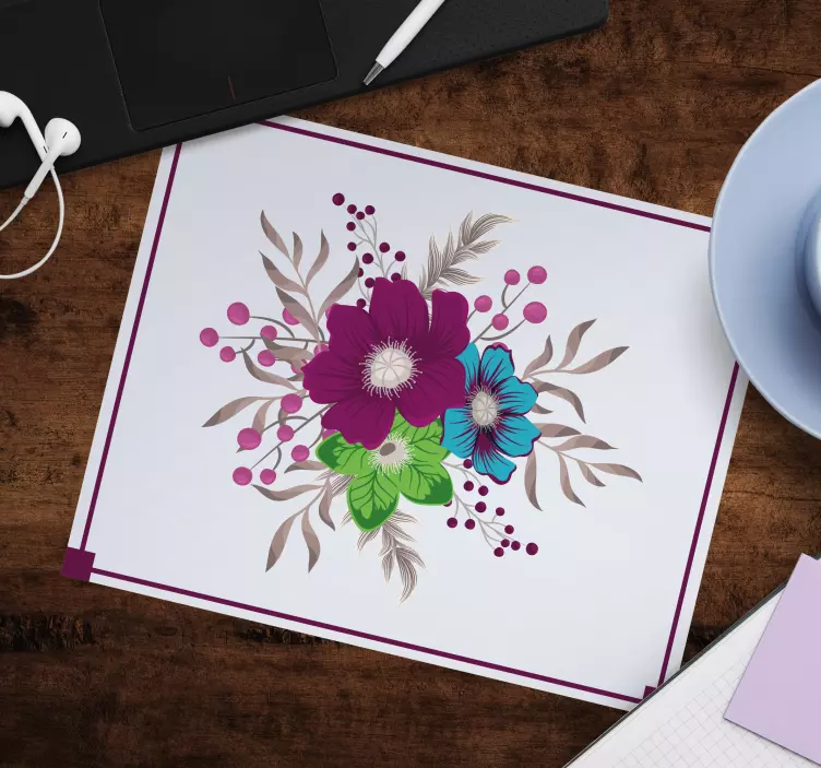 Colors flower plant original mouse pad - TenStickers