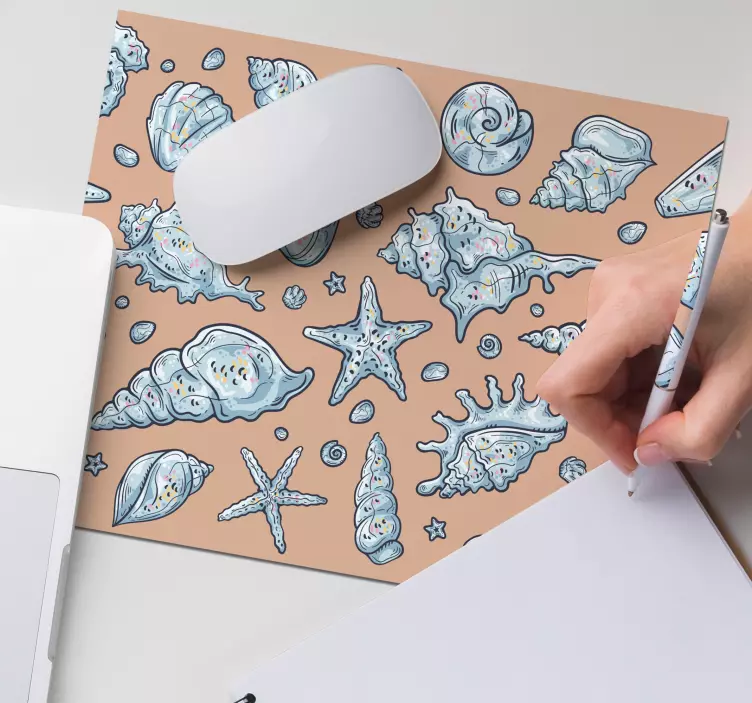 Drawn sketches seashell mouse pad - TenStickers