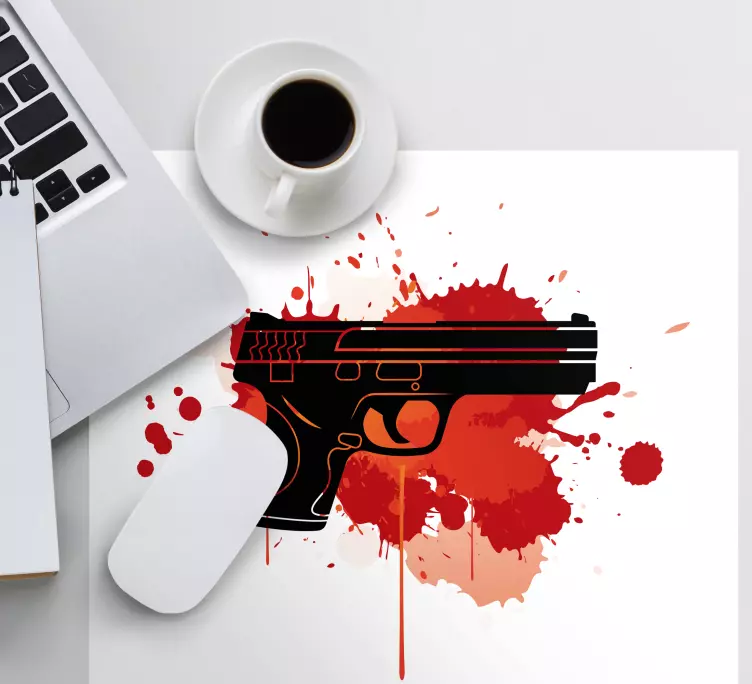 Gun with blood stain original mouse pad - TenStickers
