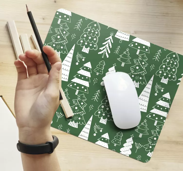 merry Xmas coloured trees christmas mousepad - TenStickers